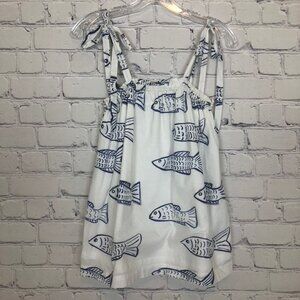 Brooke Wright White Tank Fish Print
